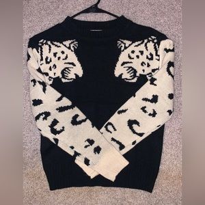 Black leopard sweater size small